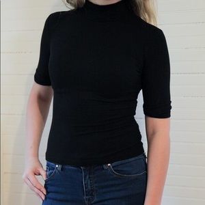 Black Mockneck with 3/4 Sleeves
